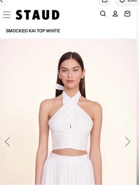STAUD White Halter Cropped Camisole